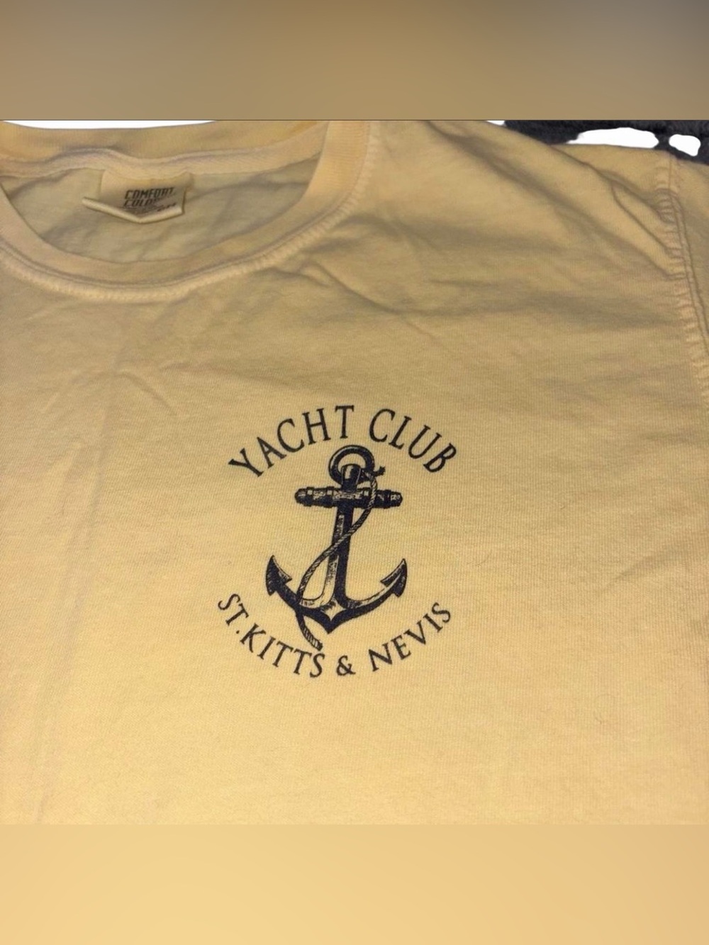 Comfort Colors Pale Yellow Crewneck Tee with Brand Tag